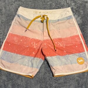RVCA Mens Board Shorts Performance Stretch Colorful Striped Size 29‎